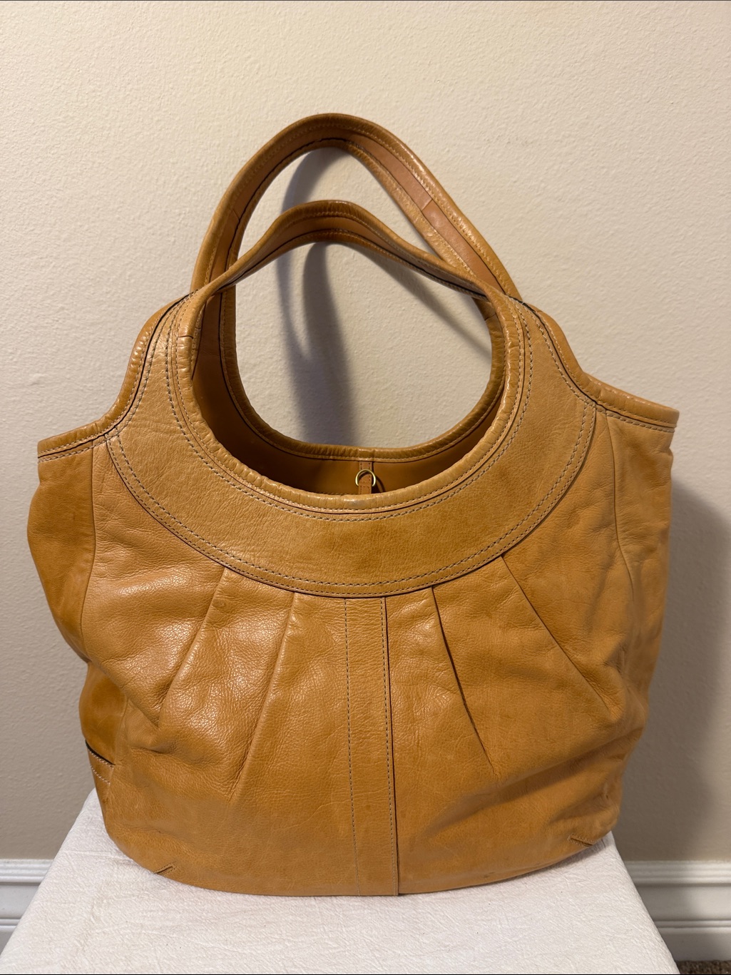 Coach 2008 Special Edition Camel Pleated Ergo With Tatersal Lining 12247 *Rare*